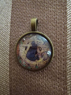 Gato Negro en Pentagrama, Wicca Collar Colgante