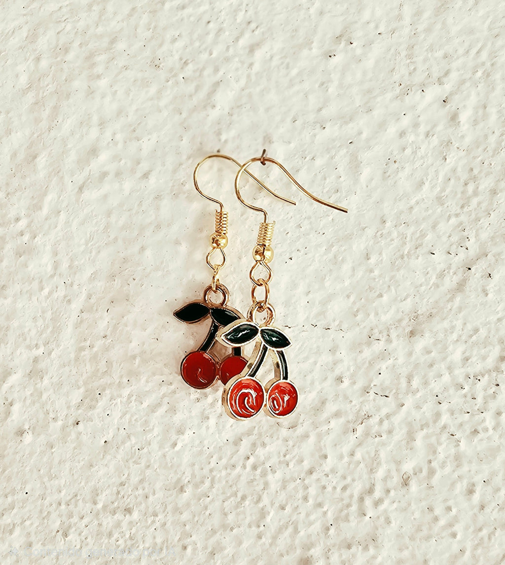 Pendientes divertidos con forma de cerezas