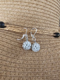 Pendientes blanco cristal