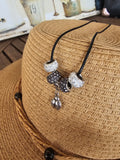 Collar de Cordón Negro con Colgante de Mariquita y Cuentas de Cristal Estilo Pandora