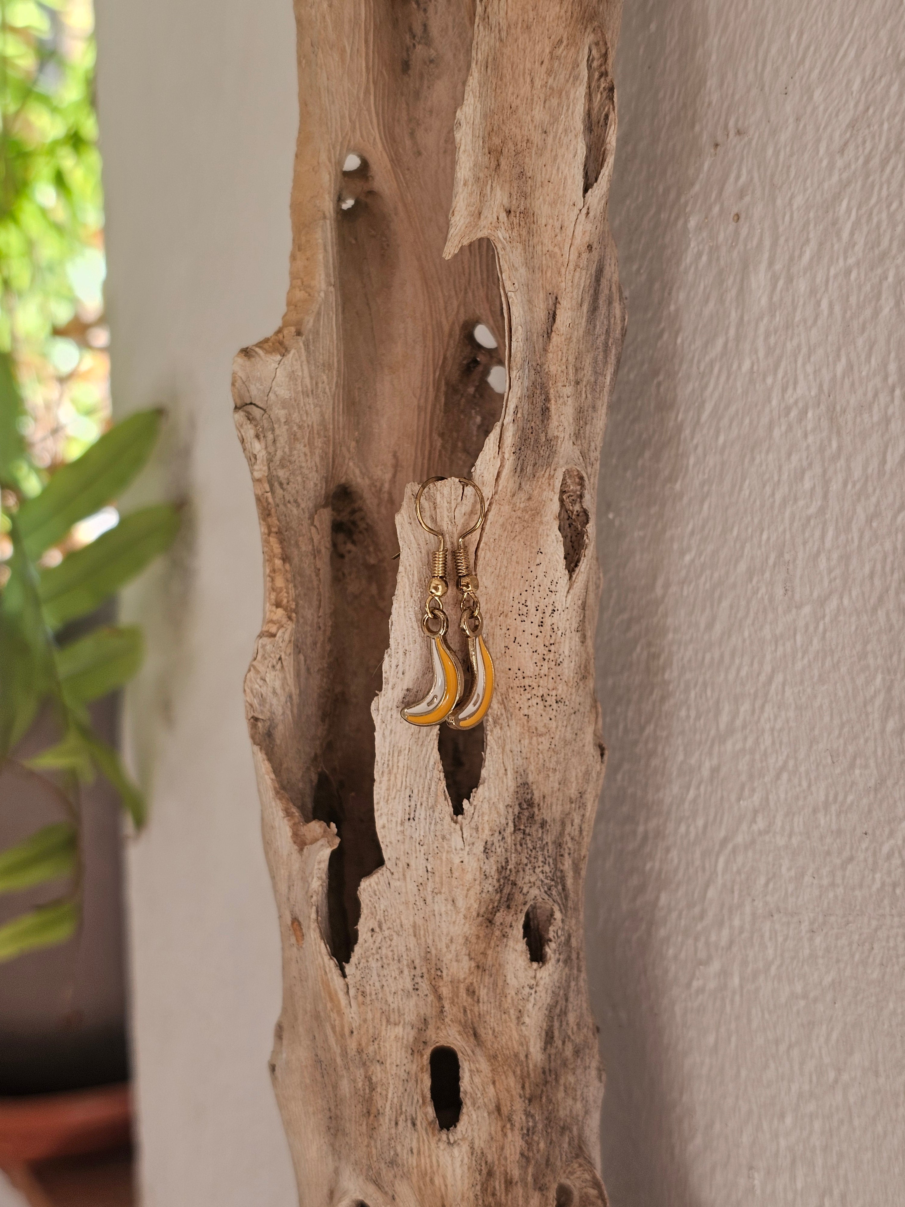 Pendientes divertidos con forma de banana