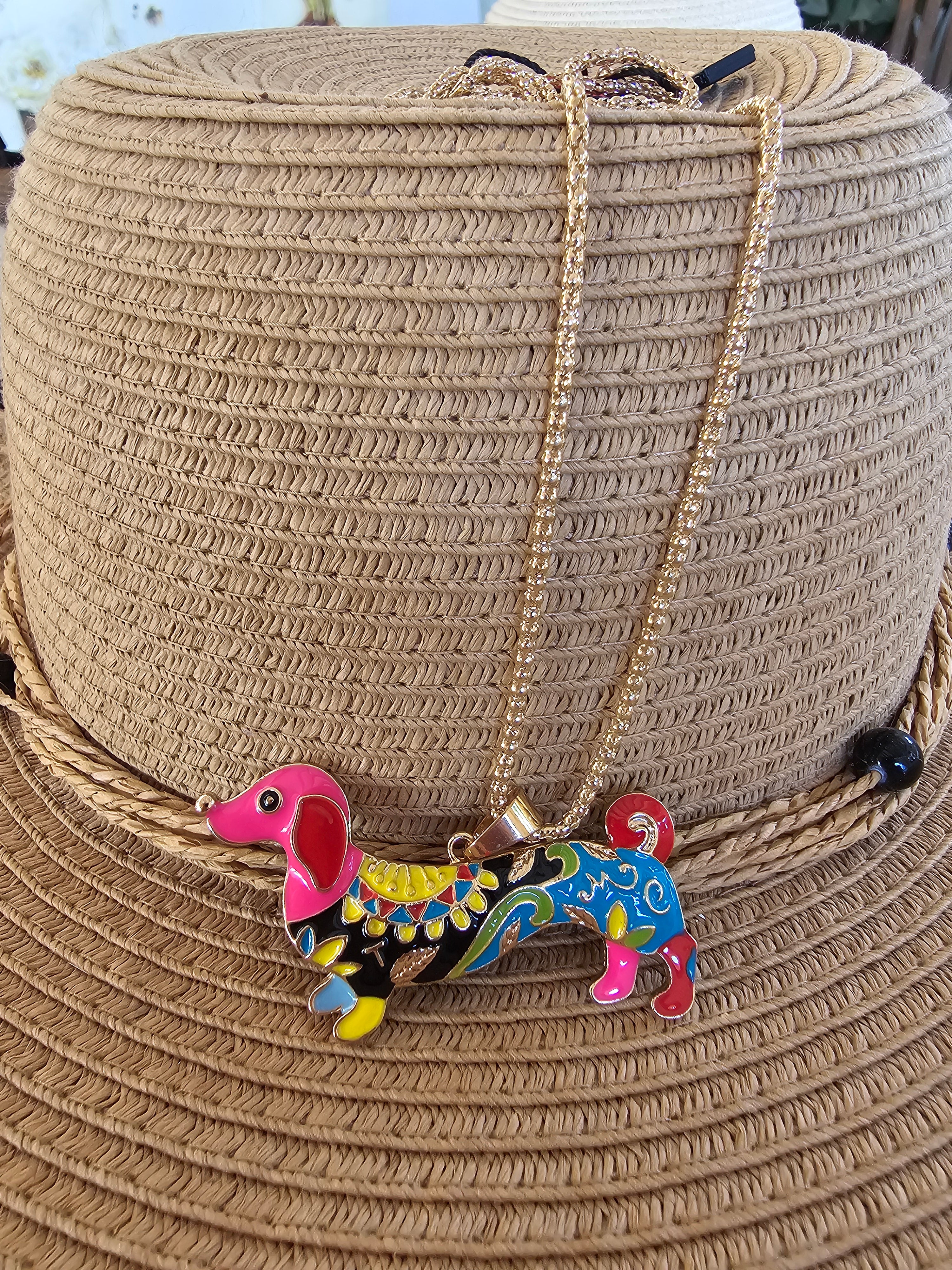 Colgante perro con colores de alegría