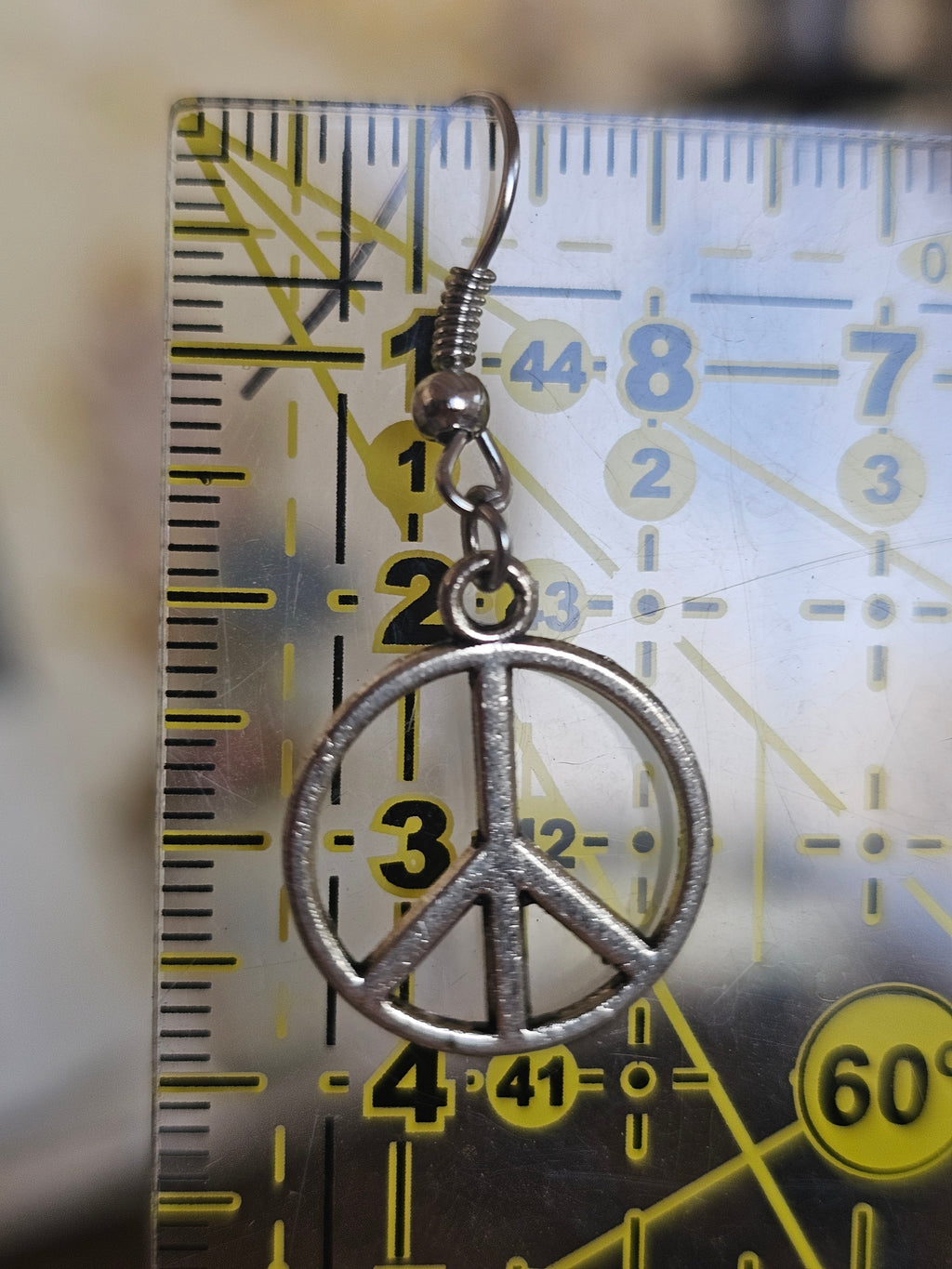 Pendientes Colgantes Símbolo de la Paz Plata Vieja - Estilo Boho