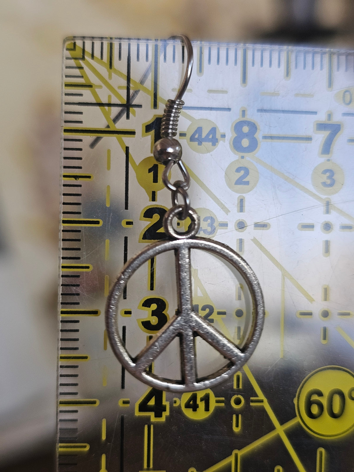 Pendientes Colgantes Símbolo de la Paz Plata Vieja - Estilo Boho