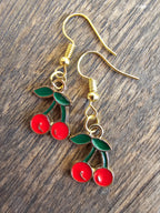 Pendientes divertidos con forma de cerezas