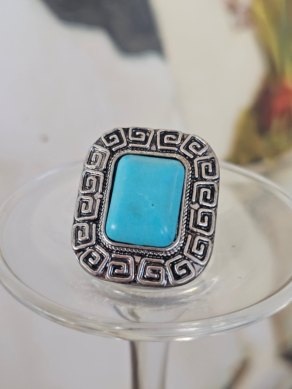 Cuadrado anillo estilo victoriano y bohemio