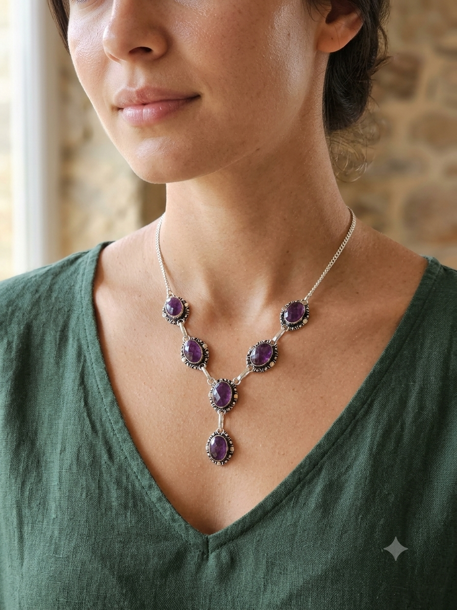 Lindo collar púrpura para cualquier ocasión