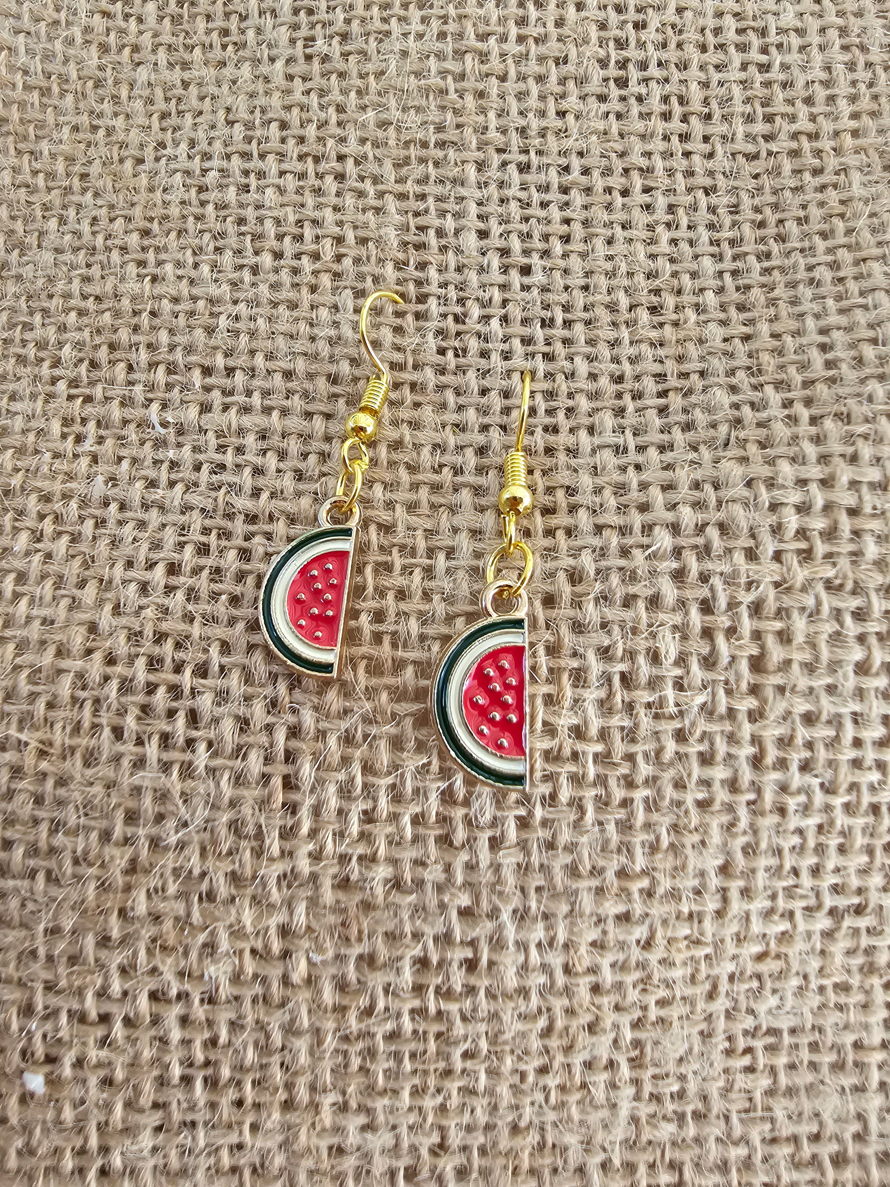 Pendientes divertidos con forma de sandía
