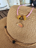 Collar Cordón Rosa con Colgante Erizo y Charms Brillantes