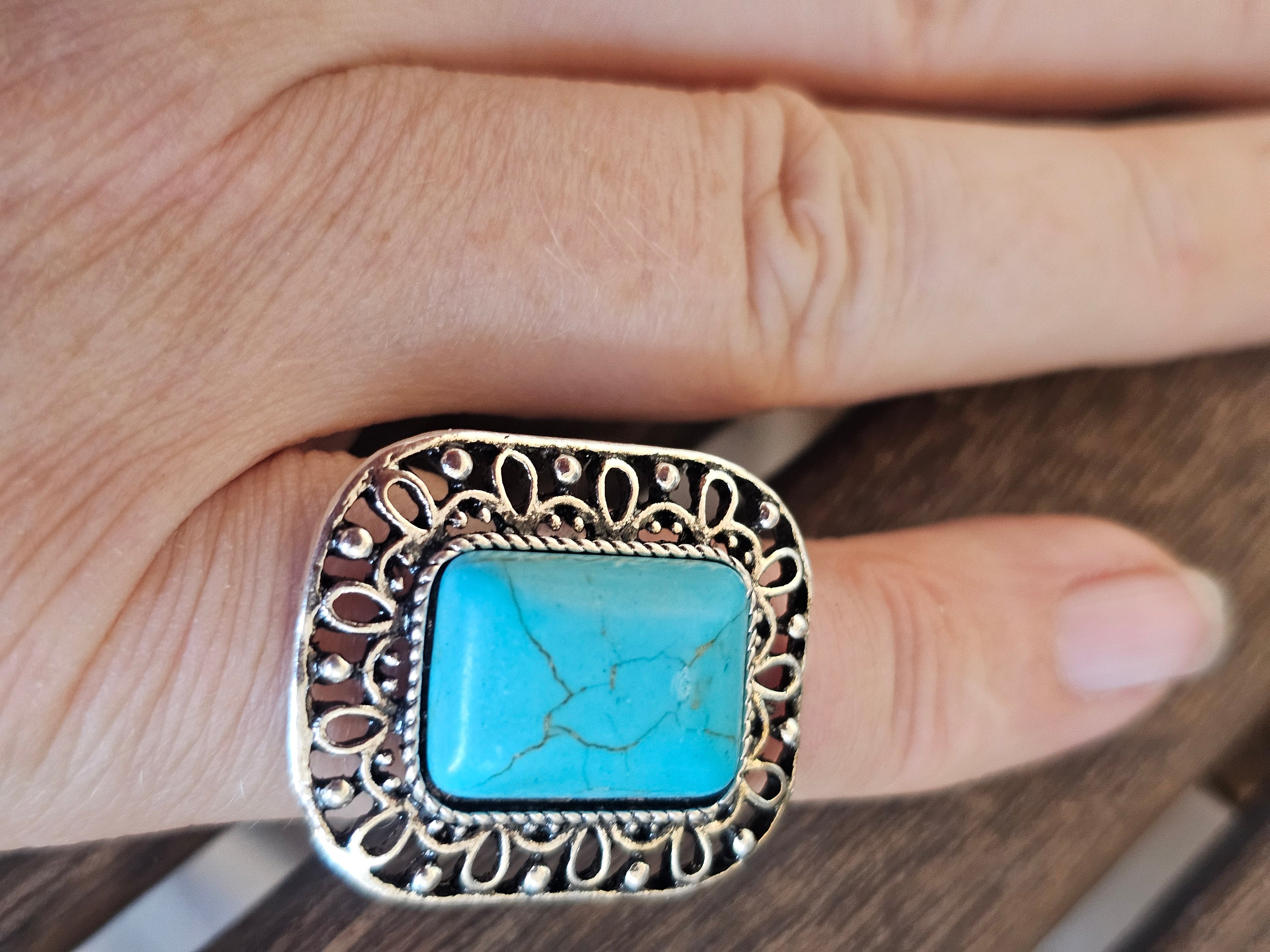Cuadrado anillo bohemio