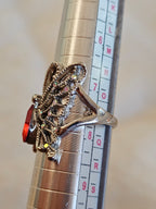 Anillo de mariposa plateada