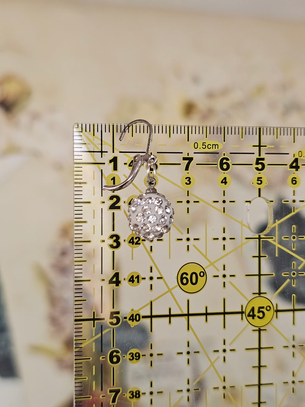 Pendientes blanco cristal