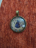 Gato Negro en Pentagrama, Wicca Collar Colgante