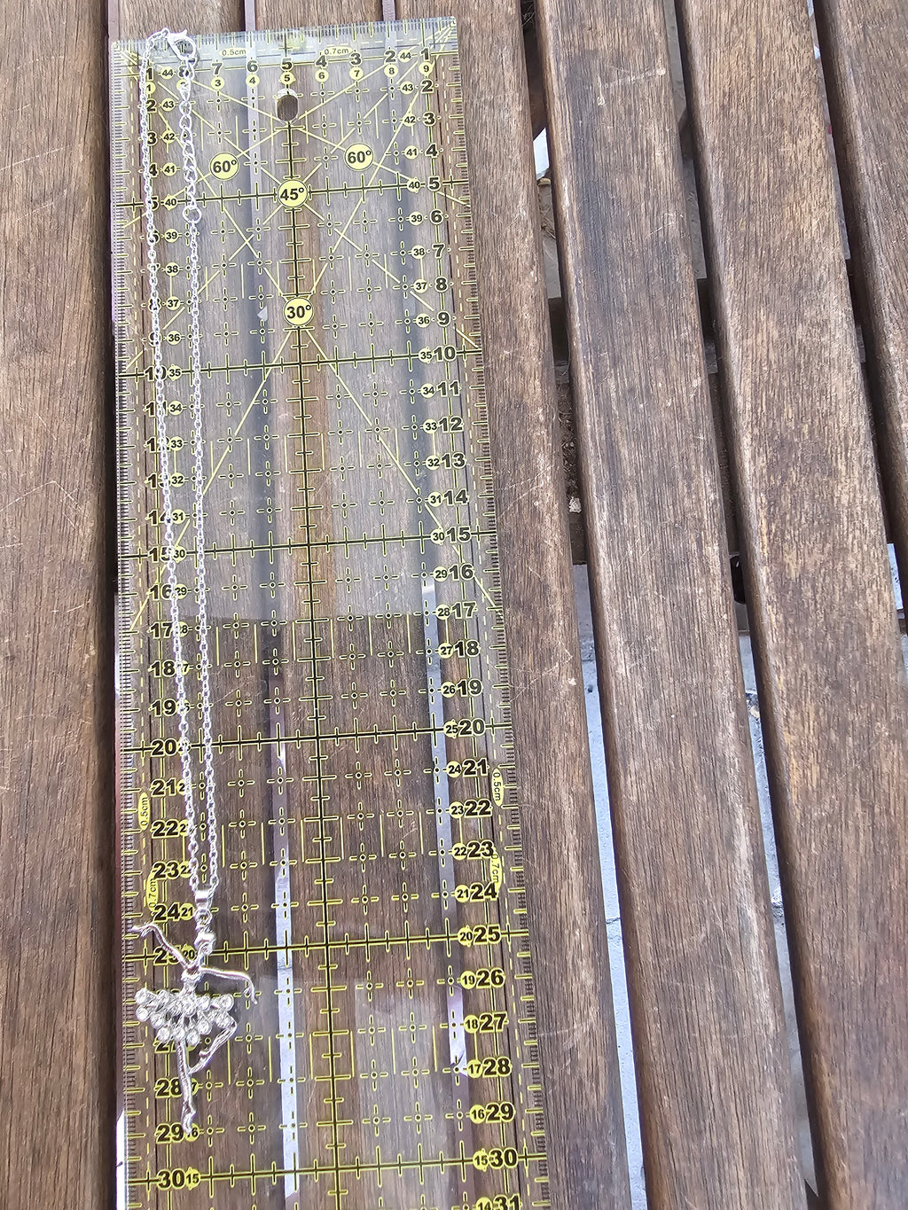 Collar con Colgante de Bailarina de Ballete – Plateado aleación y Cristal