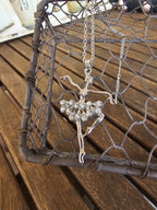 Collar con Colgante de Bailarina de Ballete – Plateado aleación y Cristal