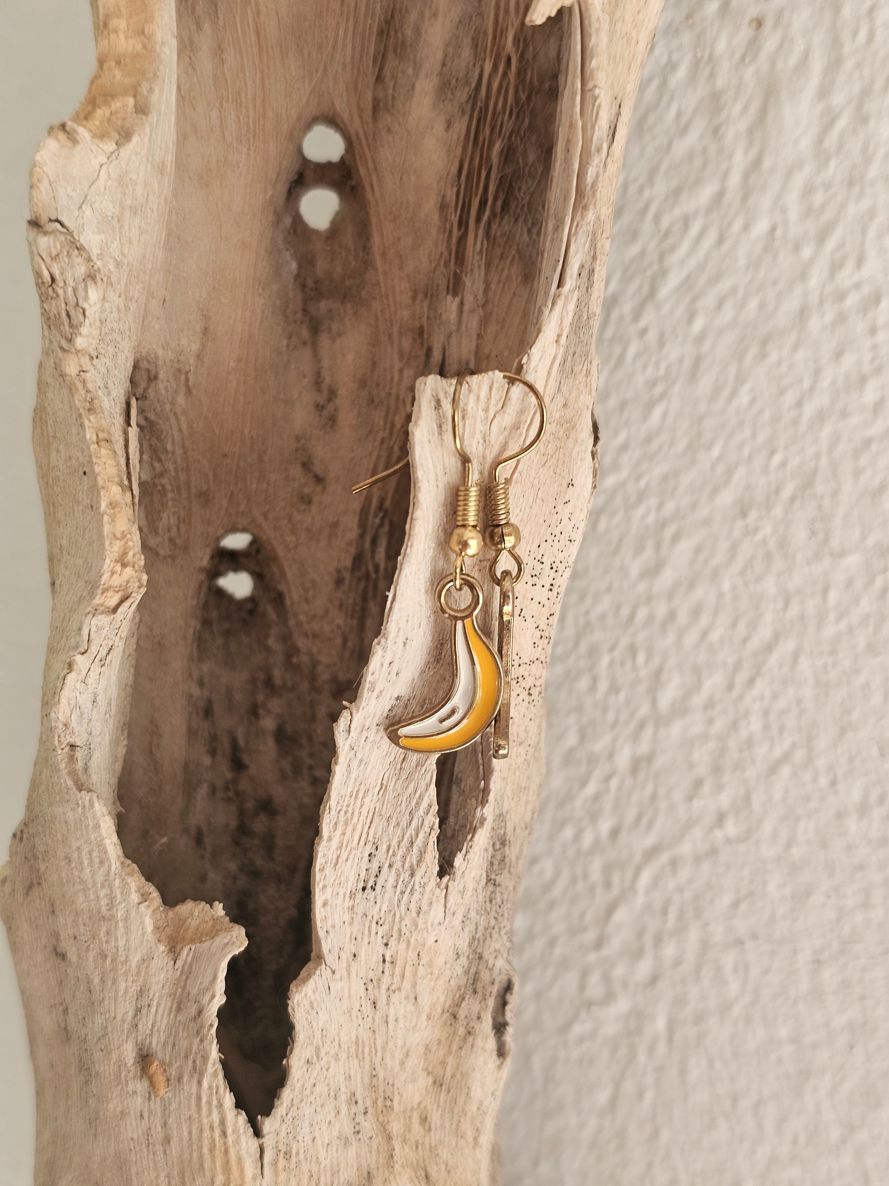 Pendientes divertidos con forma de banana
