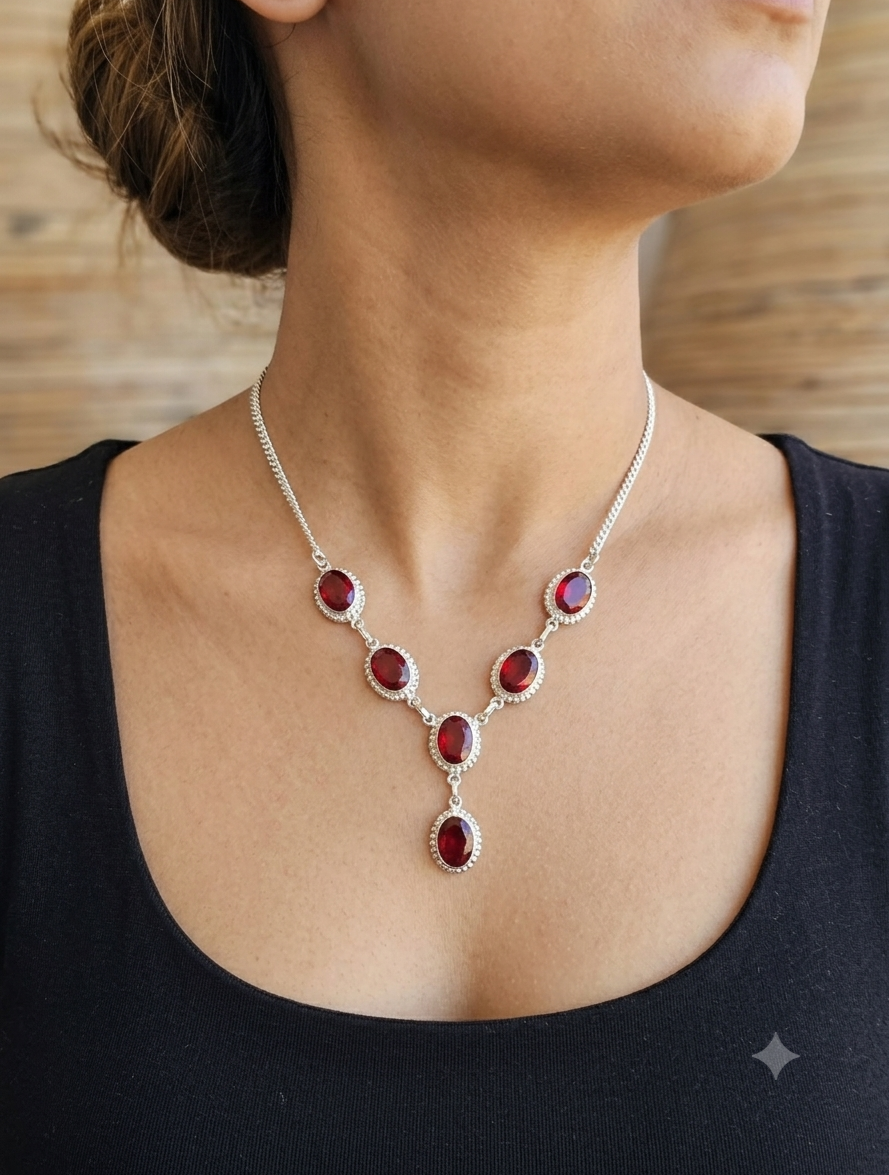 Lindo collar rojo para cualquier ocasión