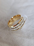 Anillo de dos filas de cristales