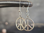 Pendientes Colgantes Símbolo de la Paz Plata Vieja - Estilo Boho