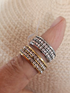 Anillo de dos filas de cristales