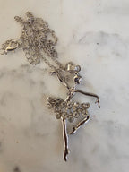 Collar con Colgante de Bailarina de Ballete – Plateado aleación y Cristal