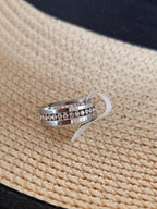 Silver ring with crystals