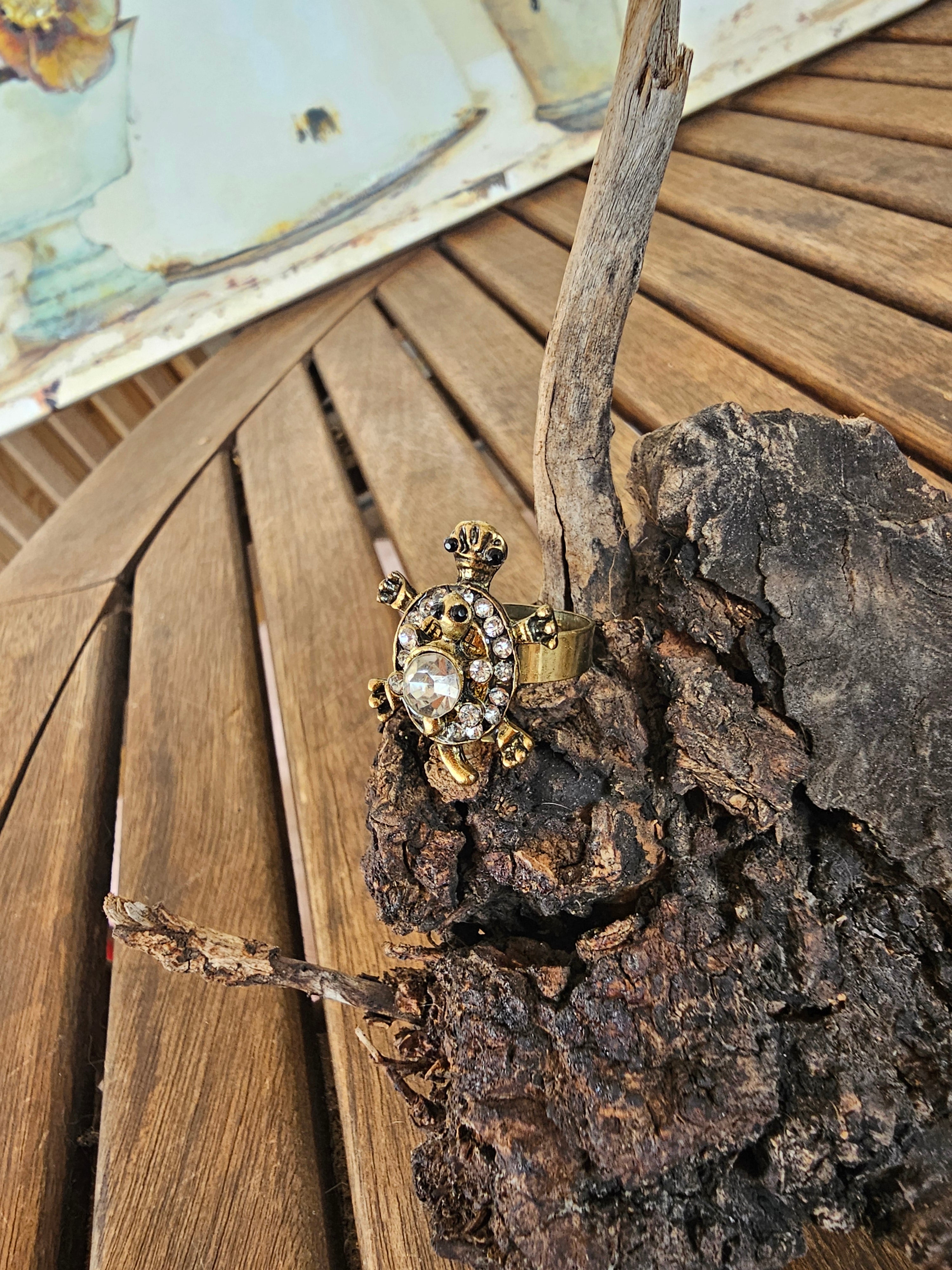 Cóctel anillo de una tortuga con su bebé