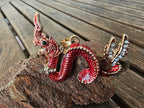 Collar Colgante Dragón Oriental Rojo – Dorado y Cristales (Betsey Johnson)