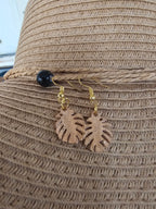 Monstera leaf earrings