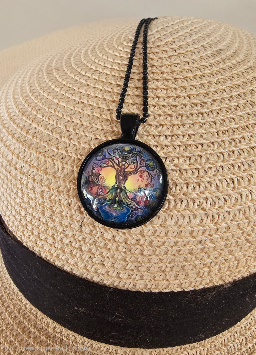 Un collar lindo con  el árbol de vida