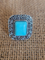 Cuadrado anillo estilo victoriano y bohemio