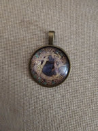 Gato Negro en Pentagrama, Wicca Collar Colgante