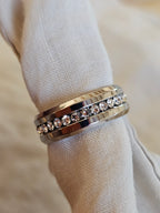 Silver ring with crystals