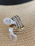 Anillo de dos filas de cristales