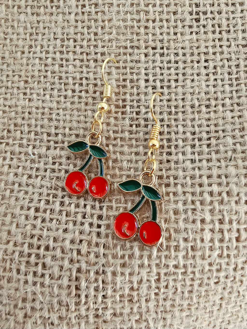 Pendientes divertidos con forma de cerezas