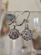 Pendientes blanco cristal