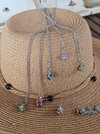 Collares con colgante de bola redonda con de metal de moda para mujer, colores diferentes