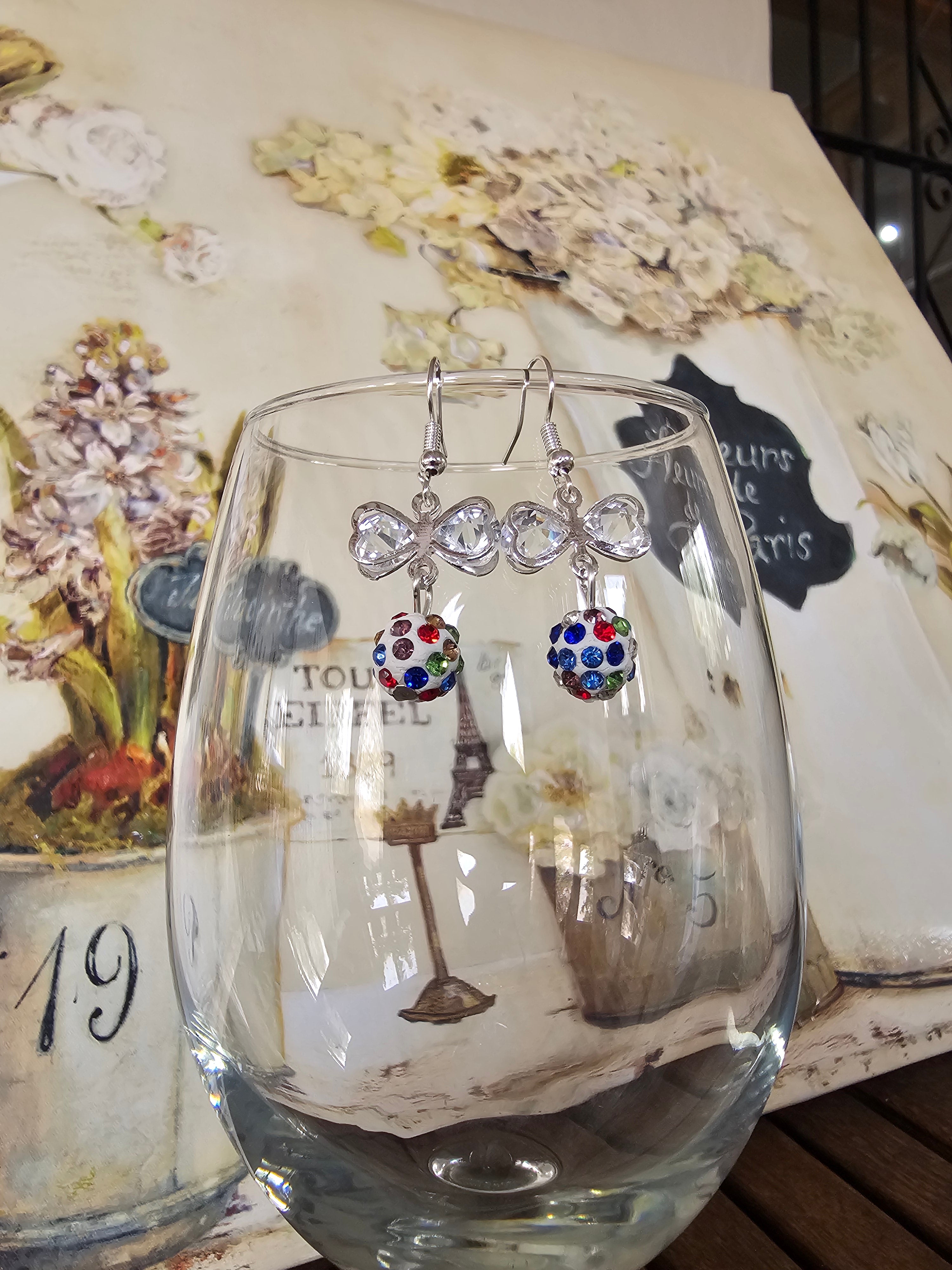 Pendientes de mariposa de cristal
