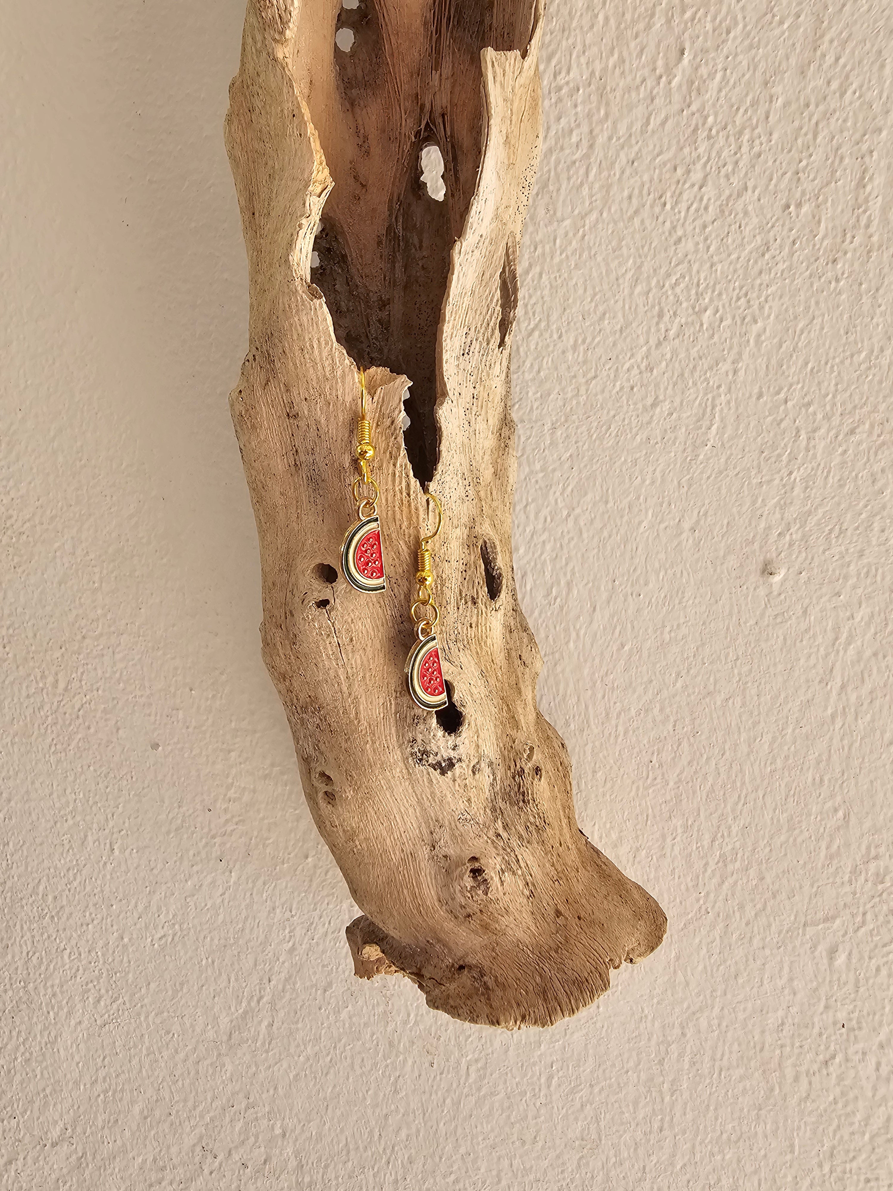 Pendientes divertidos con forma de sandía